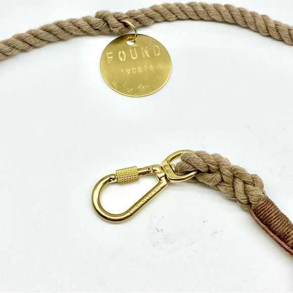 FOUND MY ANIMAL BEIGE DOG ROPE LEASH GOLD HOOK - Picture 2 of 2
